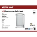 Nuvo LED Rectangular Bulk Head Fixture - White Finish with White Glass 62/1413